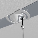 GeckoTeq Ceiling clip white metal with 200cm wire set 12kg