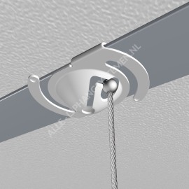 GeckoTeq Ceiling clip white metal with 200cm wire set 12kg