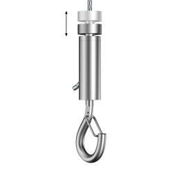 GeckoTeq Crochet à boucle autobloquant avec clip de sécurité - 20kg