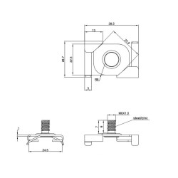 GeckoTeq metal clamp in white for suspended ceilings - 8kg
