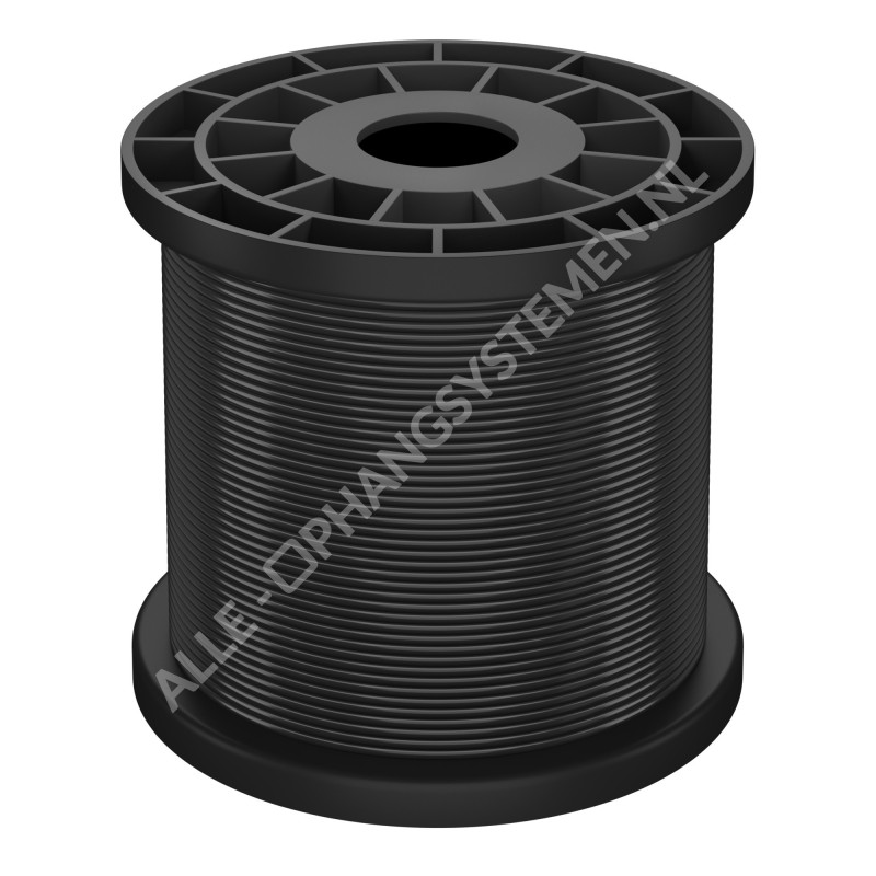 Geckoteq Fil d'Acier Blanc ou Noir - non nouable - 100m