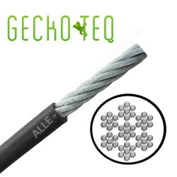 Geckoteq Fil d'Acier Blanc ou Noir - non nouable - 100m