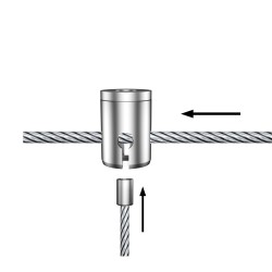 GeckoTeq Screw system ceiling Anchor for 4 wires - 15kg