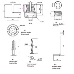 GeckoTeq Cable cross clamp for steel or perlon wires - incl. Allen