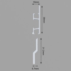 Rail de suspension autocollant GeckoTeq Cleat Z Bar - par lot de 2