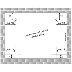 GeckoTeq Selfadhesive Mirror DiBond Wall set - 100x100 x2 - 2 wall hooks, 4 PVC Spacers and 1 Solvent Wipe Sachet