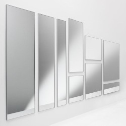 GeckoTeq Selfadhesive Mirror DiBond Wall set - 100x100 x2 - 2 wall hooks, 4 PVC Spacers and 1 Solvent Wipe Sachet