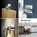 GeckoTeq Stainless Steel Selfadhesive Hook round - 2 hanging points