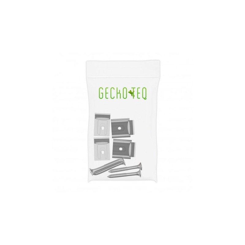 GeckoTeq Transparant DiBond Glas Forex Spiegel Muur Klem set - incl. schroeven en pluggen