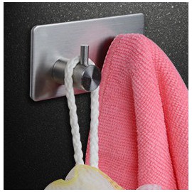GeckoTeq Stainless steel self-adhesive Hook round - 2 suspension points