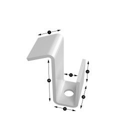 GeckoTeq Partition wall hook 4kg - 20x8x10x11mm