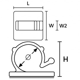 GeckoTeq Zelfklevende kabelhaken – Nylon wit (prijs per 2 stuks)