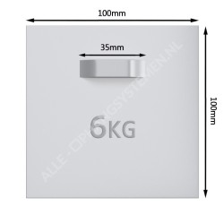 GeckoTeq Selfadhesive Mirror DiBond Wall set - 100x100 x2 - 2 wall hooks, 4 PVC Spacers and 1 Solvent Wipe Sachet