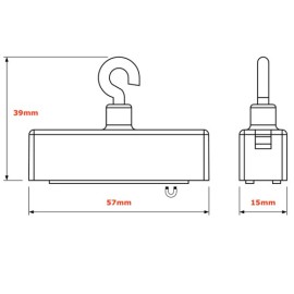 GeckoTeq Ceiling Magnet with Hook - 11.5kg
